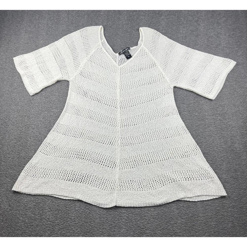 United States‎ Sweater White Knit Sweater Size XL